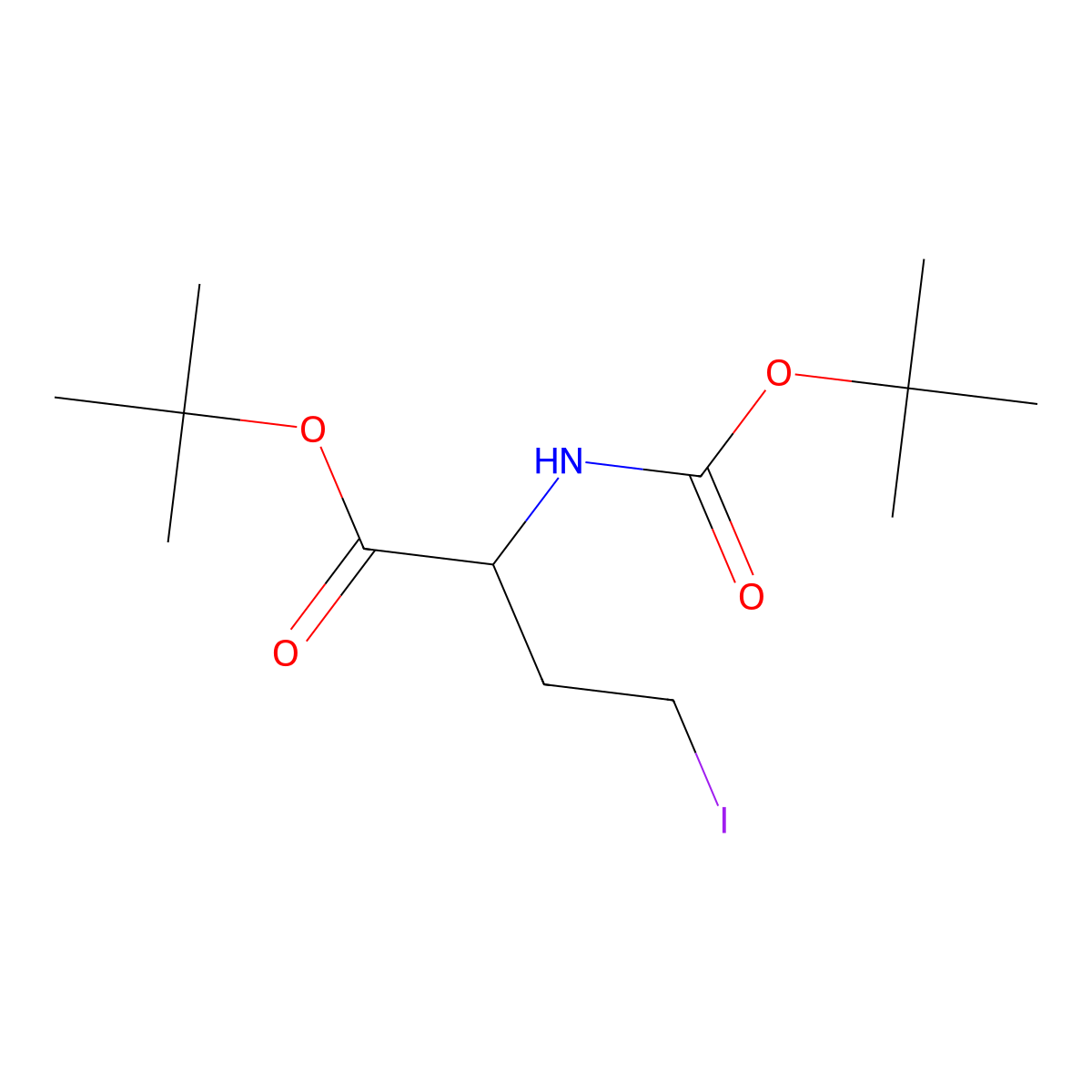 2-(Boc-amino)-4-iodobutanoic acid tert-butyl ester molecular structure, CAS 1822511-88-5
