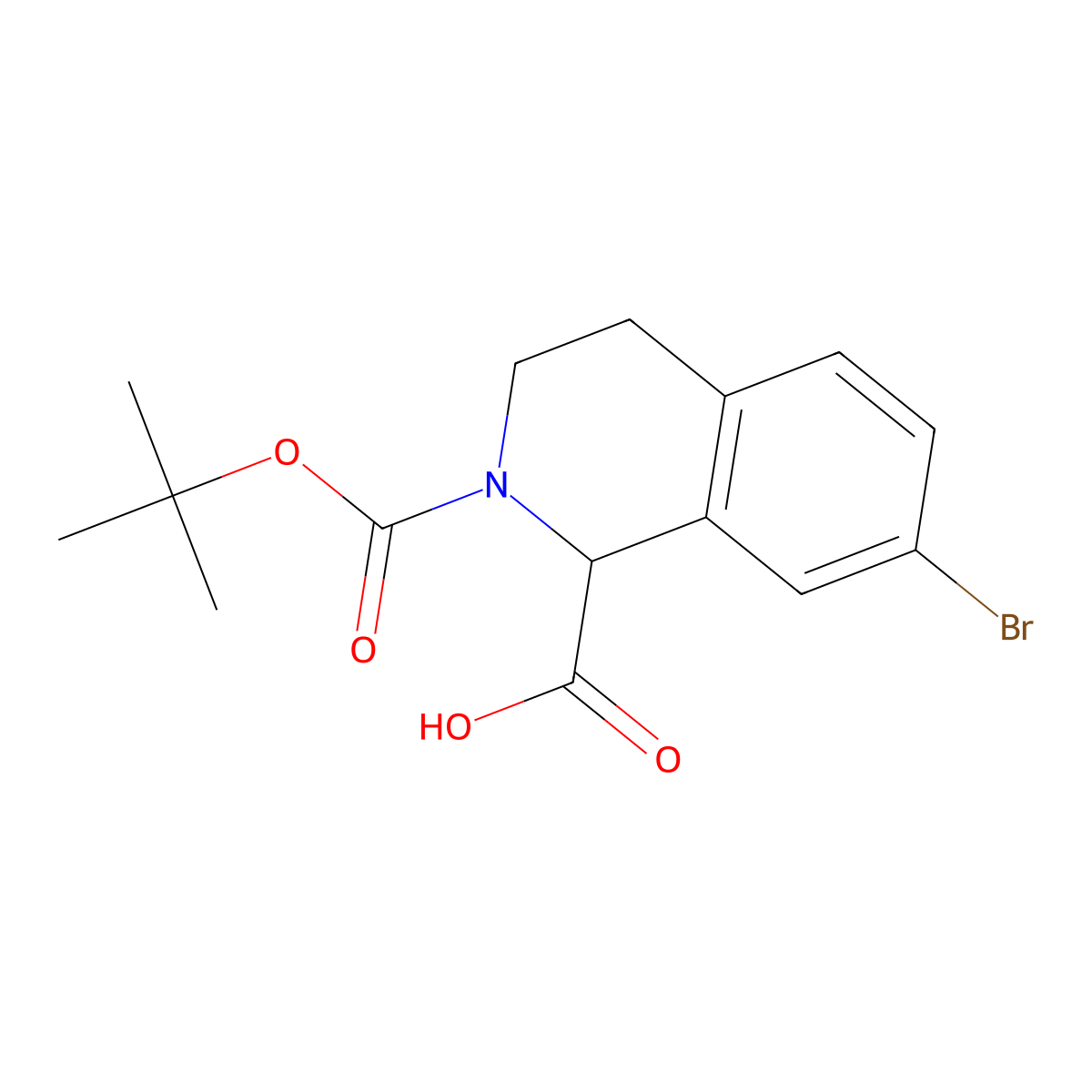 7-Bromo-2-[(tert-butoxy)carbonyl]-1,2,3,4-tetrahydroisoquinoline-1-carboxylicacid molecular structure, CAS 1822516-98-2