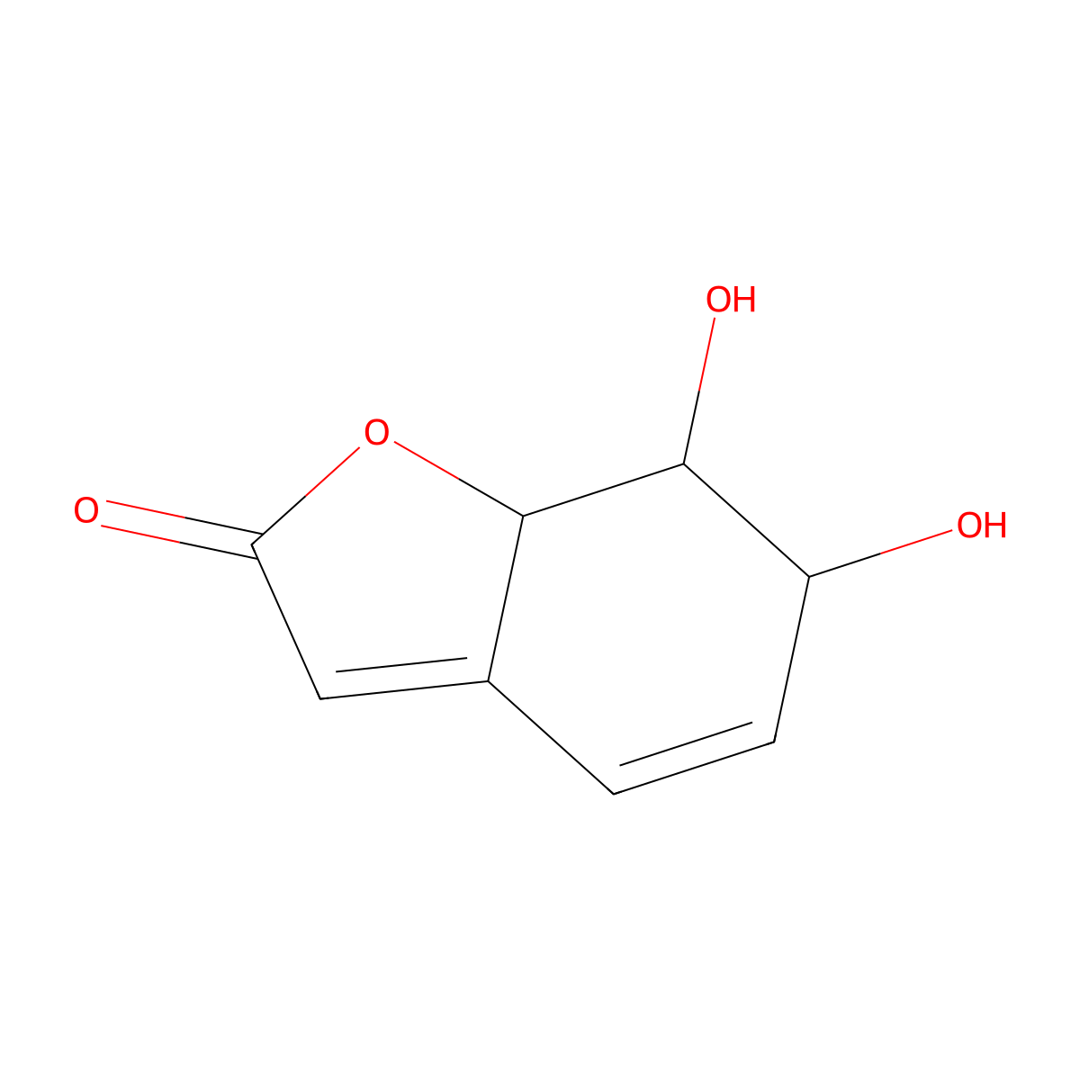 6,7-dihydroxy-7,7a-dihydro-6H-1-benzofuran-2-one molecular structure, CAS 1822517-26-9