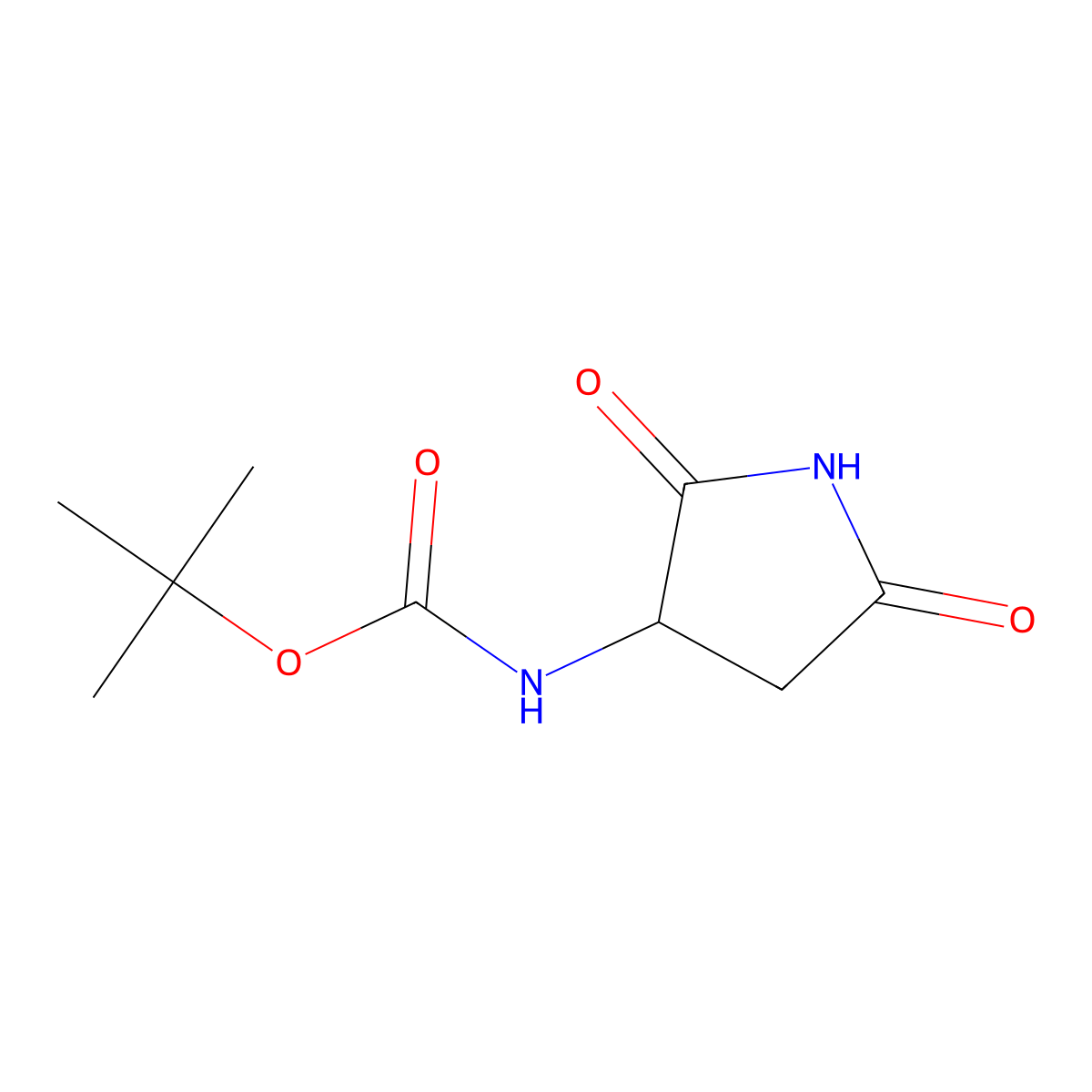 tert-butyl N-(2,5-dioxopyrrolidin-3-yl)carbamate molecular structure, CAS 1822518-66-0
