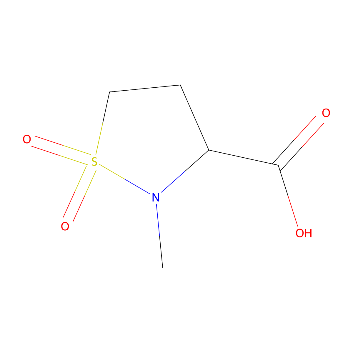 2-Methyl-1,1-dioxo-1lambda6,2-thiazolidine-3-carboxylicacid molecular structure, CAS 1822520-26-2