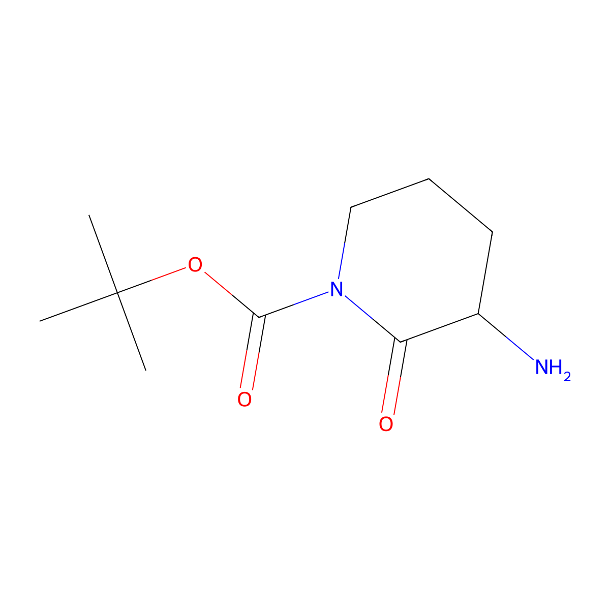 Tert-butyl 3-amino-2-oxopiperidine-1-carboxylate molecular structure, CAS 1822520-43-3