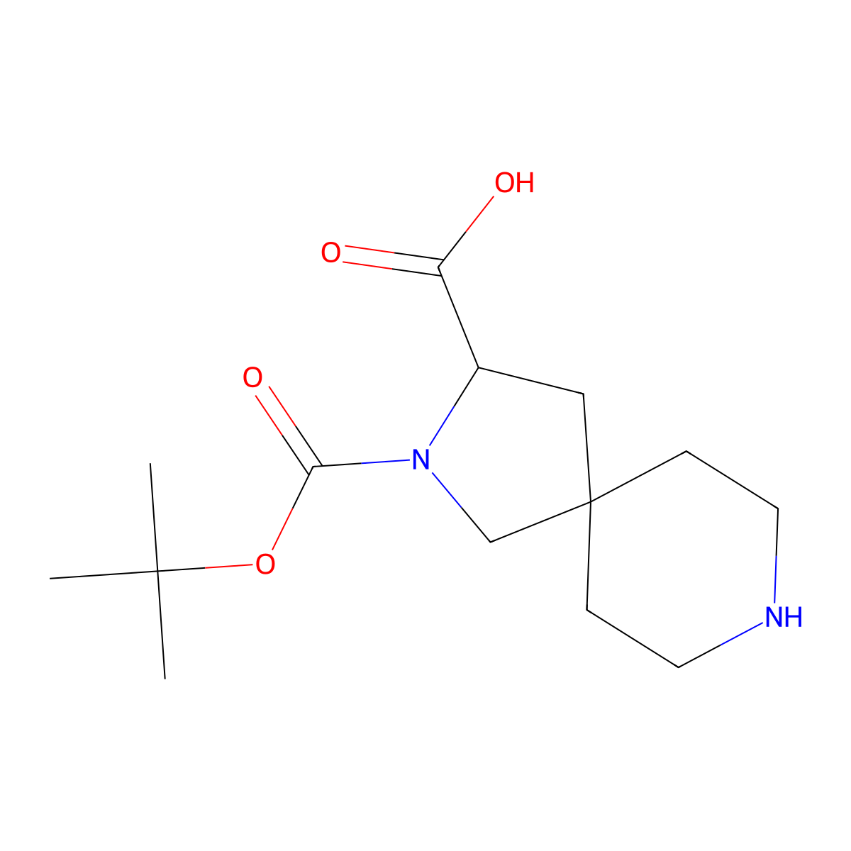 2-[(tert-Butoxy)carbonyl]-2,8-diazaspiro[4.5]decane-3-carboxylic acid molecular structure, CAS 1822523-41-0