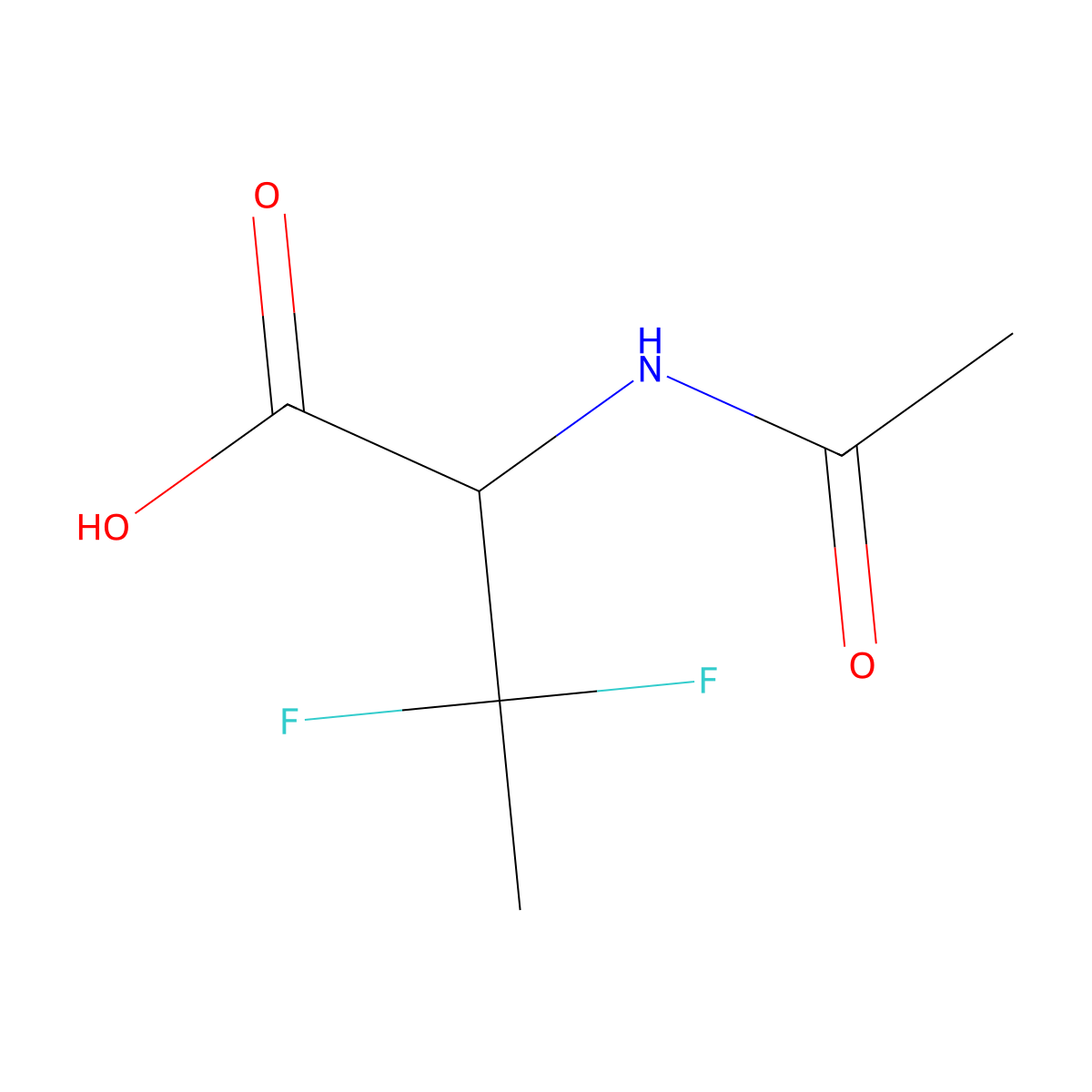 2-Acetamido-3,3-difluorobutanoic acid molecular structure, CAS 1822525-54-1