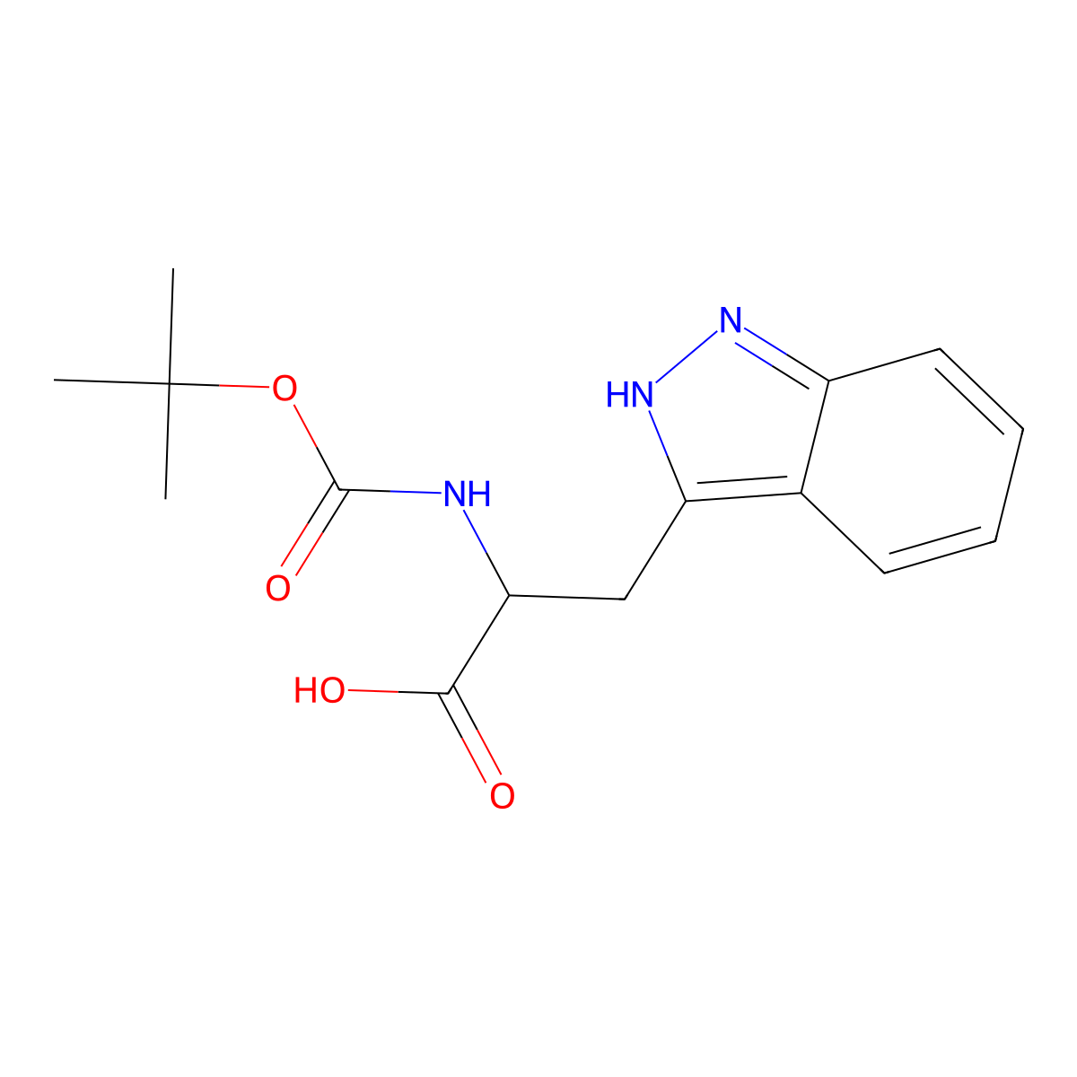 2-{[(tert-butoxy)carbonyl]amino}-3-(1H-indazol-3-yl)propanoic acid molecular structure, CAS 1822526-53-3