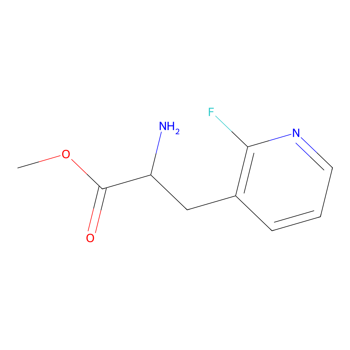 Methyl 2-amino-3-(2-fluoropyridin-3-yl)propanoate molecular structure, CAS 1822527-00-3