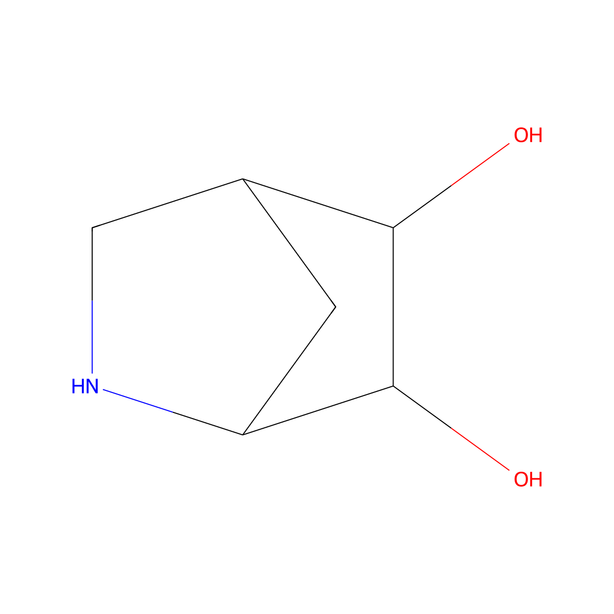 2-Azabicyclo[2.2.1]heptane-5,6-diol molecular structure, CAS 1822528-45-9