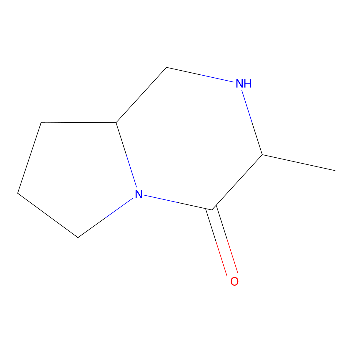 3-Methyl-octahydropyrrolo(1,2-a)piperazin-4-one molecular structure, CAS 1822529-02-1