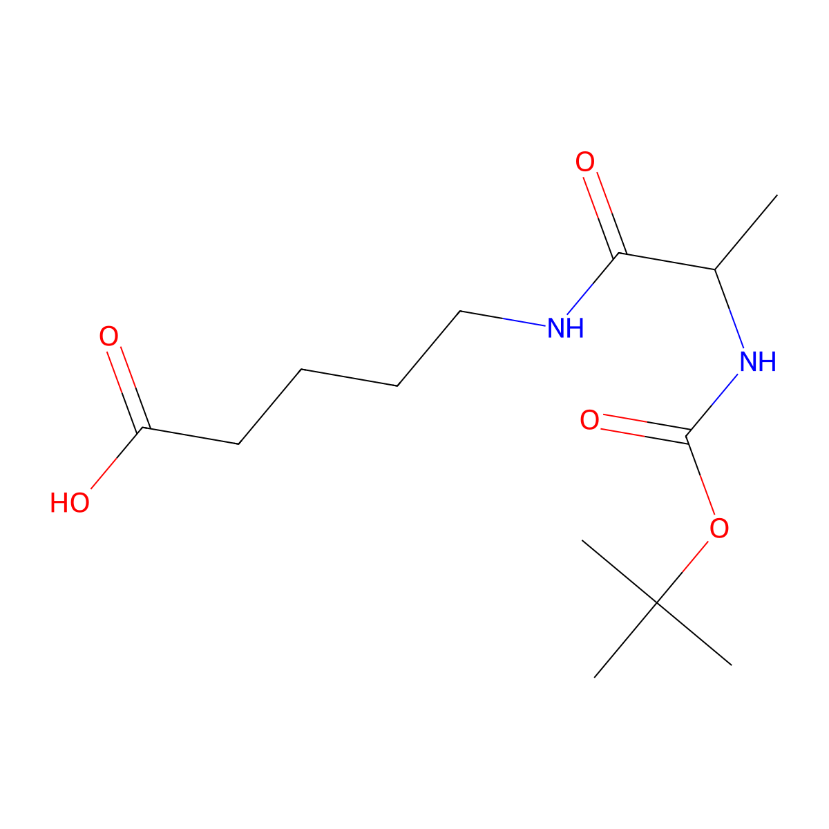 5-(2-{[(Tert-butoxy)carbonyl]amino}propanamido)pentanoic acid molecular structure, CAS 1822530-10-8