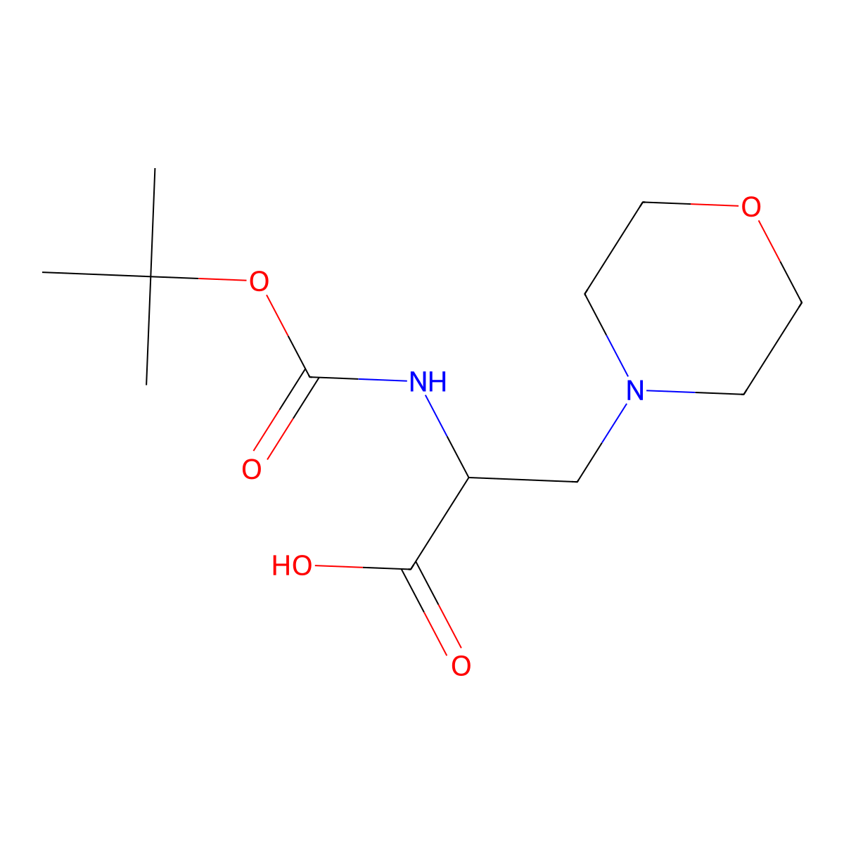 2-{[(Tert-butoxy)carbonyl]amino}-3-(morpholin-4-yl)propanoic acid molecular structure, CAS 1822530-47-1