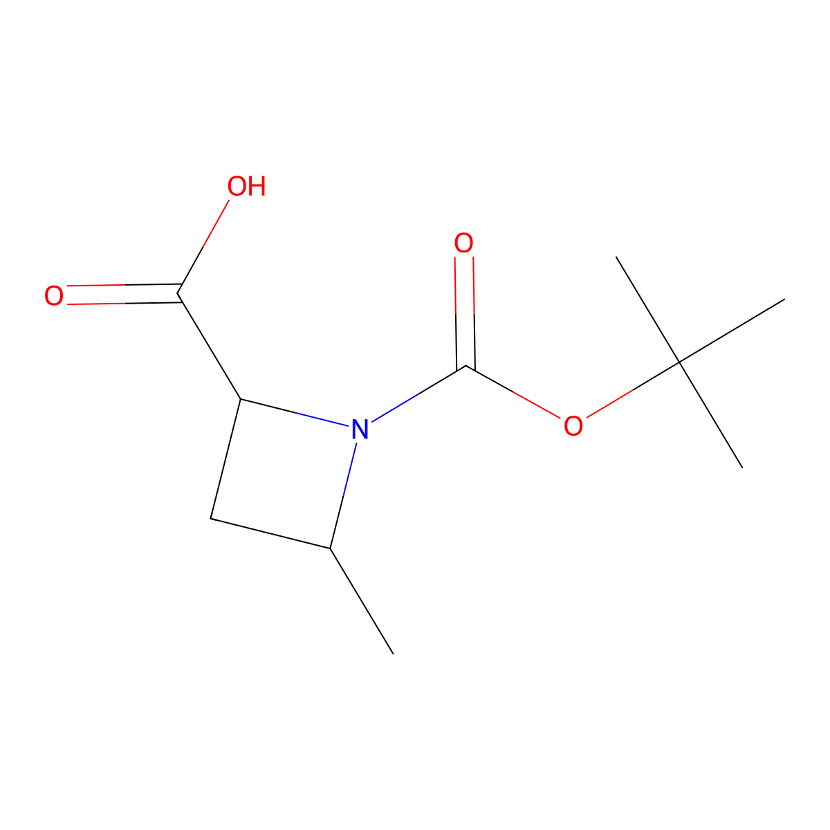 1-[(Tert-butoxy)carbonyl]-4-methylazetidine-2-carboxylic acid molecular structure, CAS 1822530-58-4