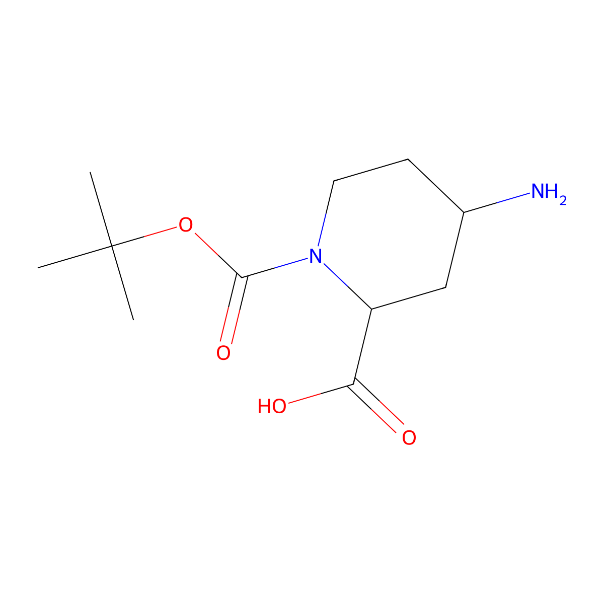 4-Amino-1-[(tert-butoxy)carbonyl]piperidine-2-carboxylic acid molecular structure, CAS 1822530-77-7