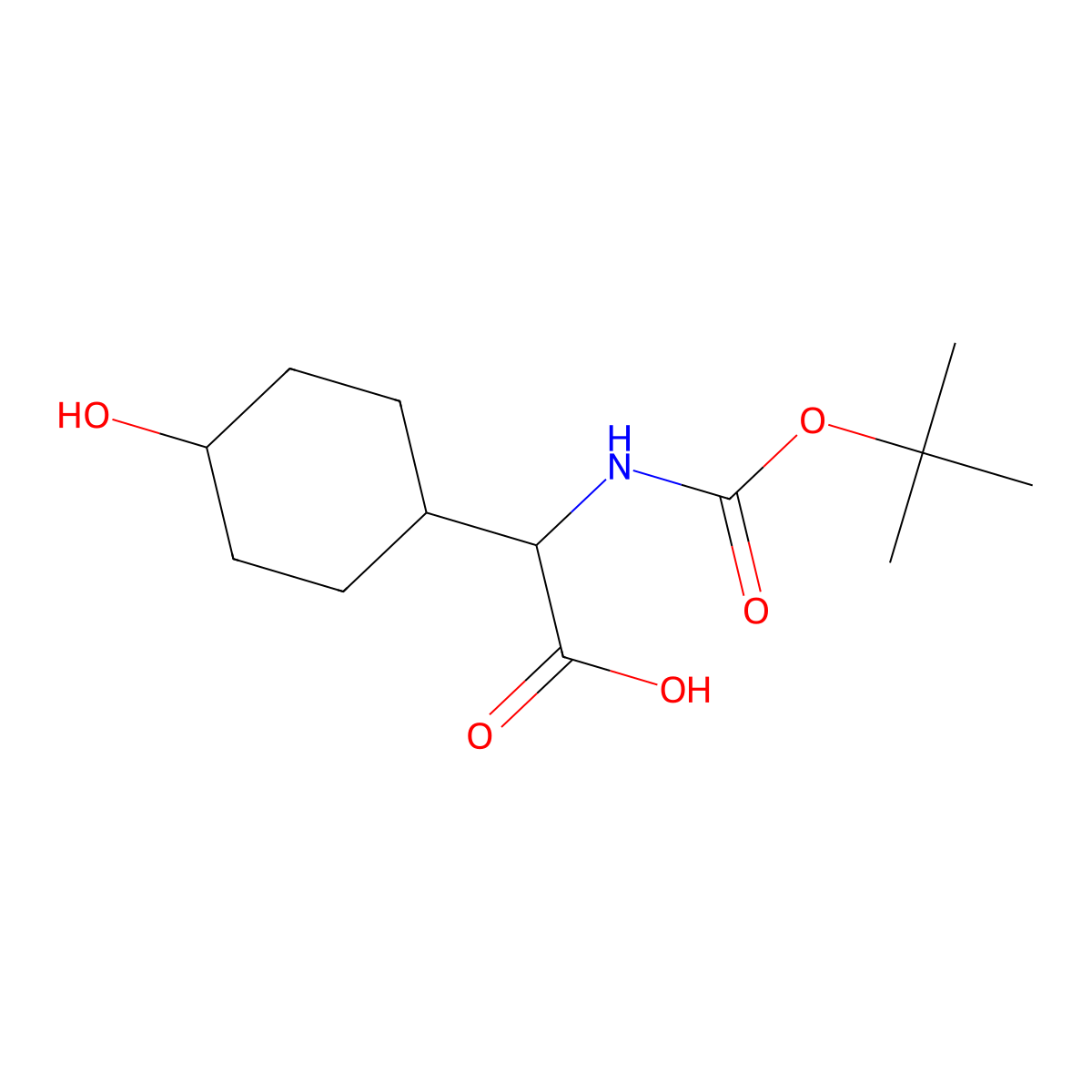 a-(Boc-amino)-4-hydroxycyclohexaneacetic acid molecular structure, CAS 1822530-85-7
