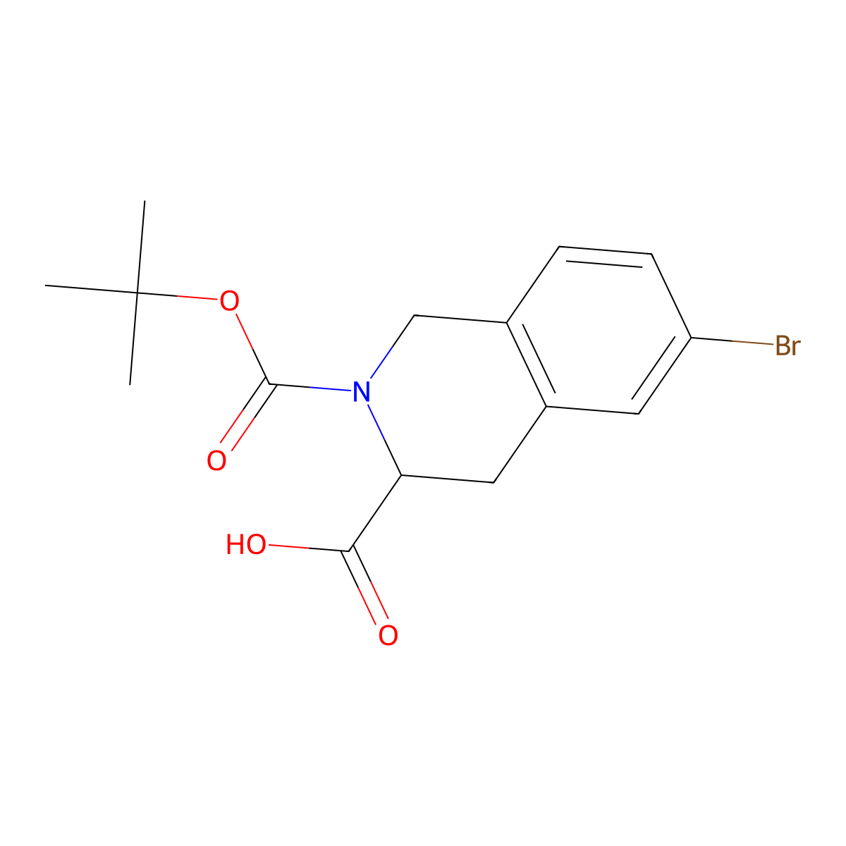 6-Bromo-2-[(tert-butoxy)carbonyl]-1,2,3,4-tetrahydroisoquinoline-3-carboxylic acid molecular structure, CAS 1822530-96-0