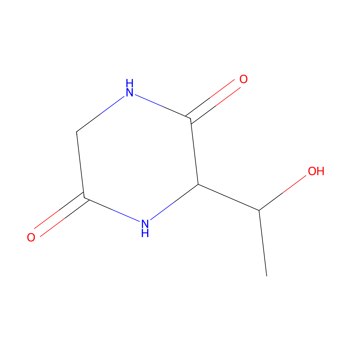 3-(1-Hydroxyethyl)piperazine-2,5-dione molecular structure, CAS 1822532-44-4