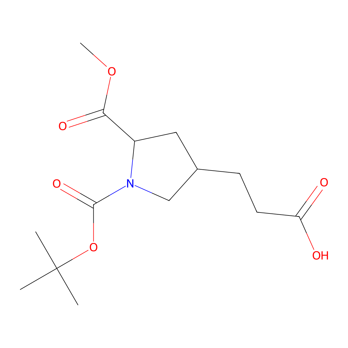 3-{1-[(Tert-butoxy)carbonyl]-5-(methoxycarbonyl)pyrrolidin-3-yl}propanoic acid molecular structure, CAS 1822533-03-8