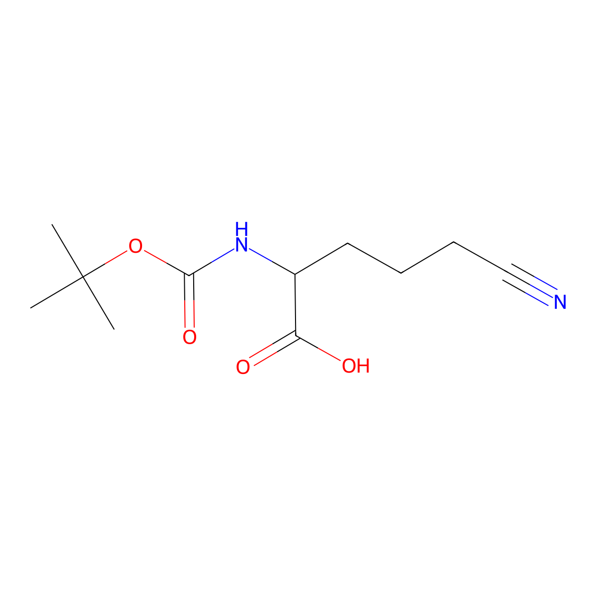 2-{[(Tert-butoxy)carbonyl]amino}-5-cyanopentanoic acid molecular structure, CAS 1822534-79-1
