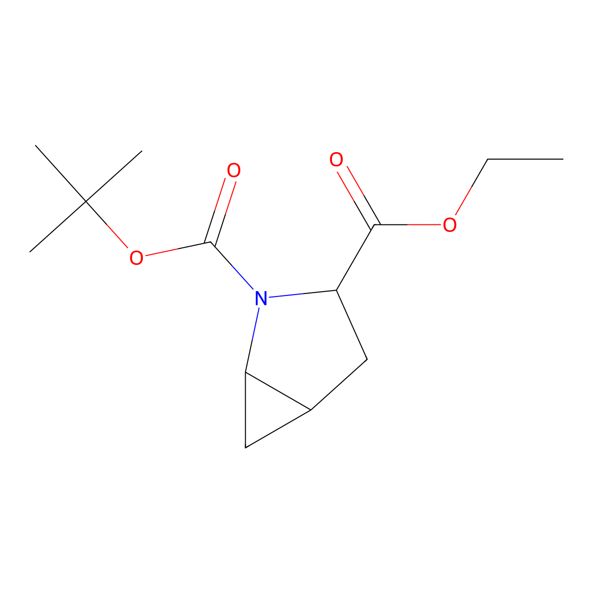 (1S,3R,5S)-2-tert-Butyl 3-ethyl 2-azabicyclo[3.1.0]hexane-2,3-dicarboxylate molecular structure, CAS 1822535-34-1