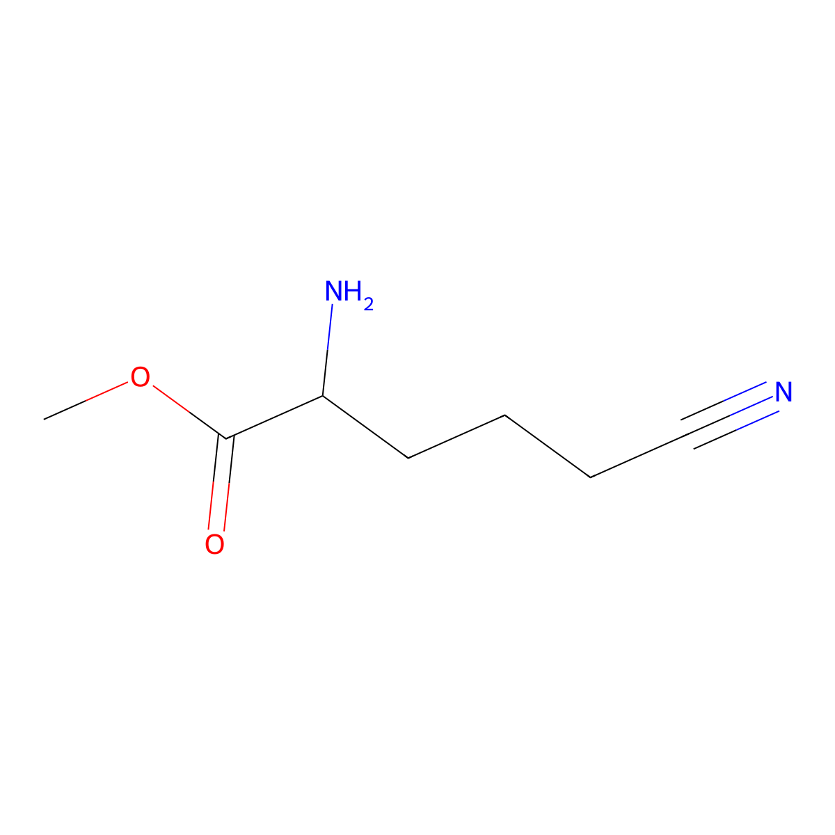 Methyl 2-amino-5-cyanopentanoate molecular structure, CAS 1822539-89-8