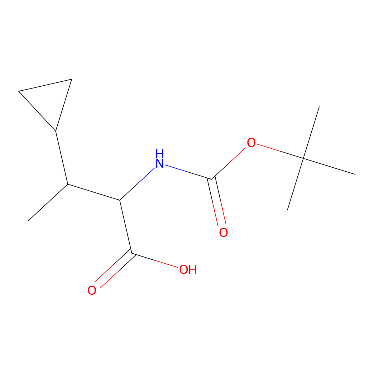 2-{[(Tert-butoxy)carbonyl]amino}-3-cyclopropylbutanoic acid molecular structure, CAS 1822542-46-0