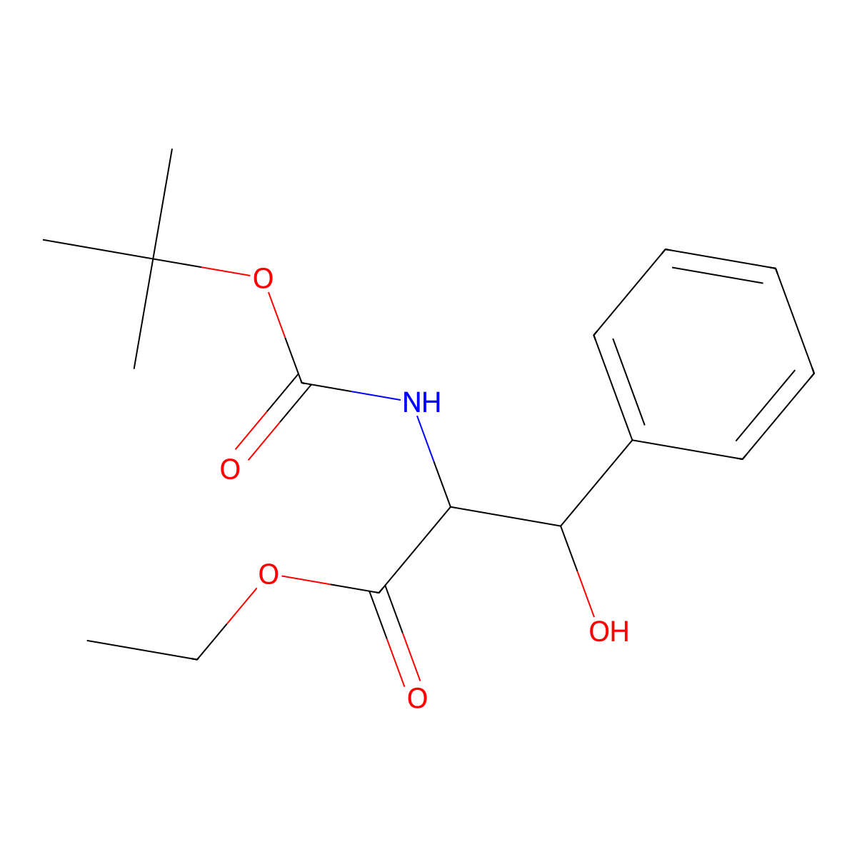 Ethyl 2-{[(tert-butoxy)carbonyl]amino}-3-hydroxy-3-phenylpropanoate molecular structure, CAS 1822543-61-2