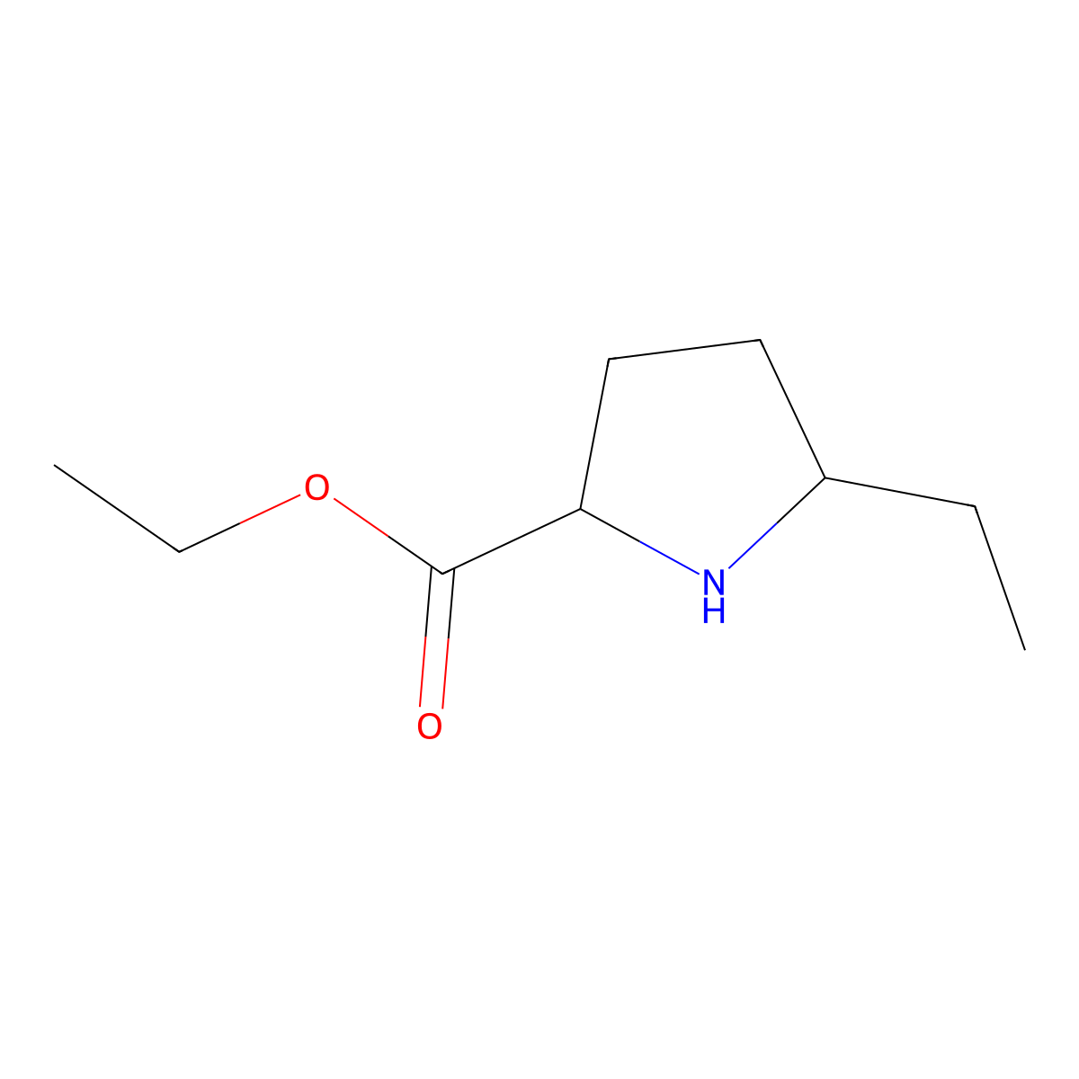Ethyl 5-ethylpyrrolidine-2-carboxylate molecular structure, CAS 1822544-26-2