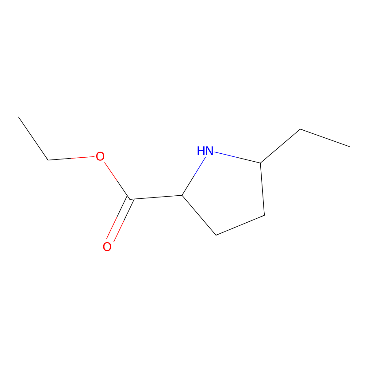 Ethyl 5-ethylpyrrolidine-2-carboxylate molecular structure, CAS 1822544-26-2