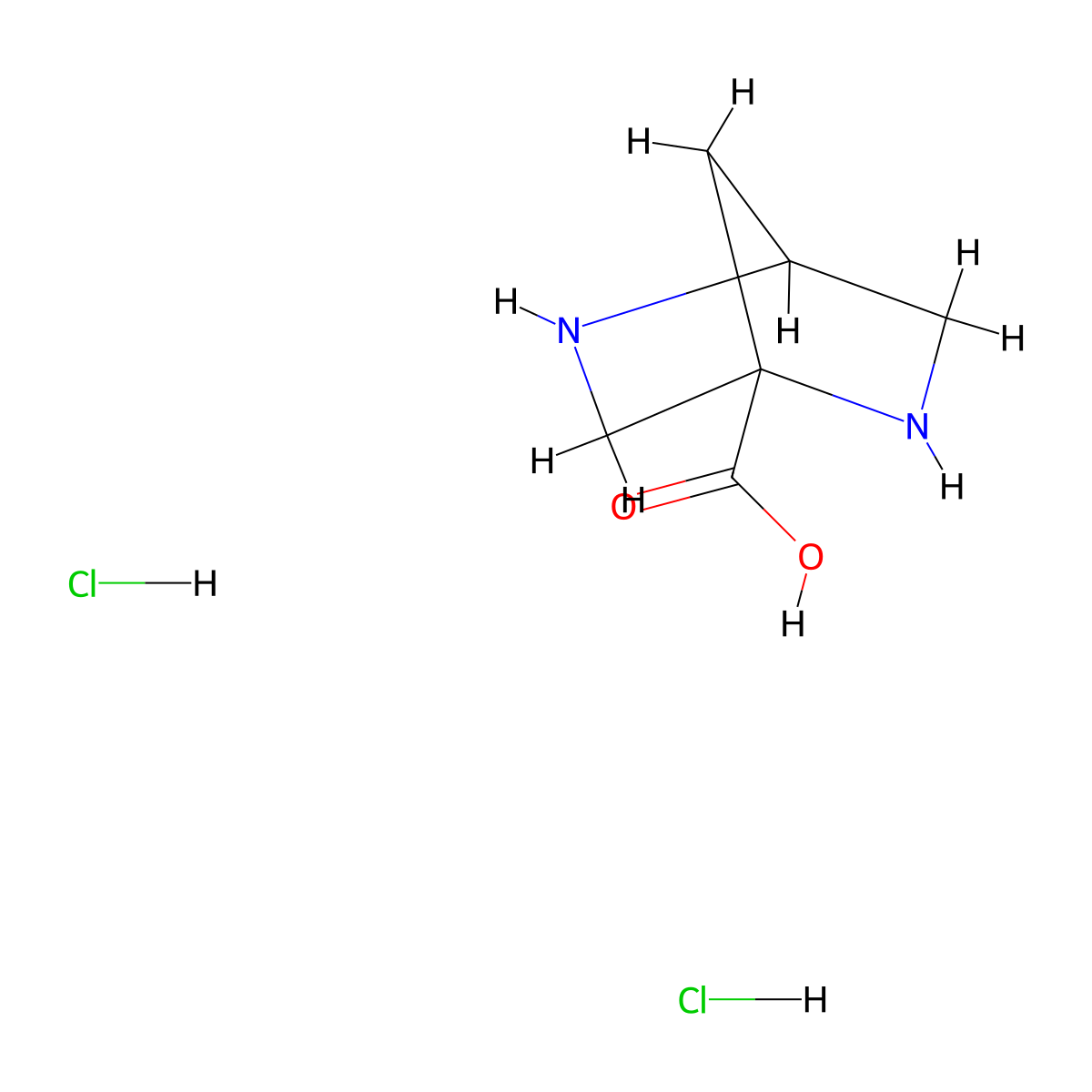 2,5-Diazabicyclo[2.2.1]heptane-1-carboxylic acid dihydrochloride molecular structure, CAS 1822544-70-6