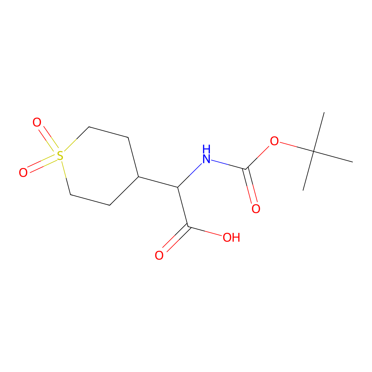2-{[(Tert-butoxy)carbonyl]amino}-2-(1,1-dioxo-1lambda6-thian-4-yl)acetic acid molecular structure, CAS 1822544-80-8