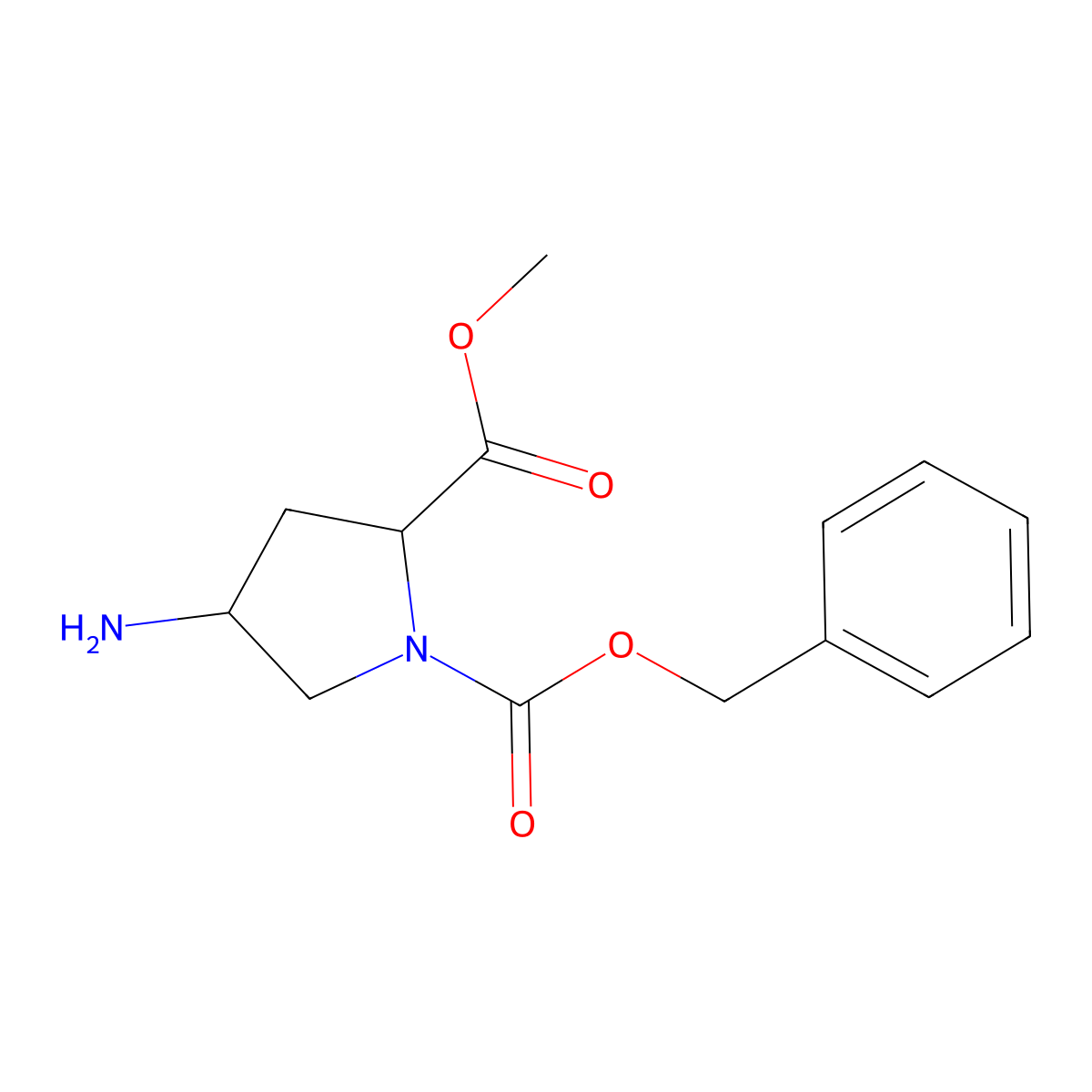 1-Benzyl 2-methyl 4-aminopyrrolidine-1,2-dicarboxylate molecular structure, CAS 1822544-97-7