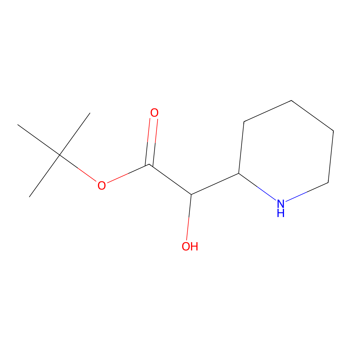 tert-Butyl 2-hydroxy-2-(piperidin-2-yl)acetate molecular structure, CAS 1822547-26-1