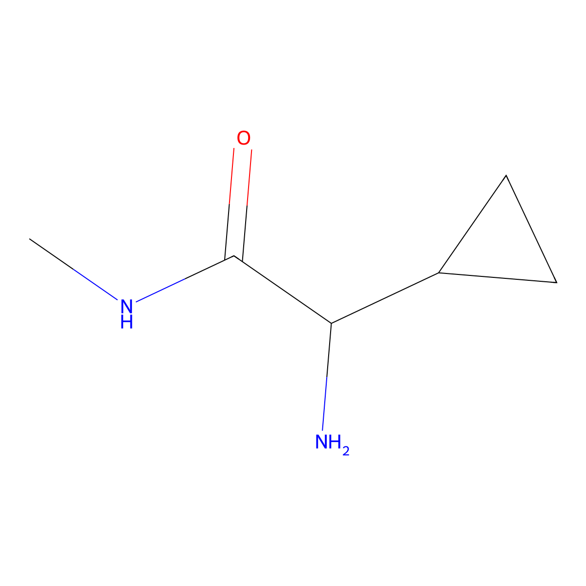 2-amino-2-cyclopropyl-N-methylacetamide molecular structure, CAS 1822550-56-0