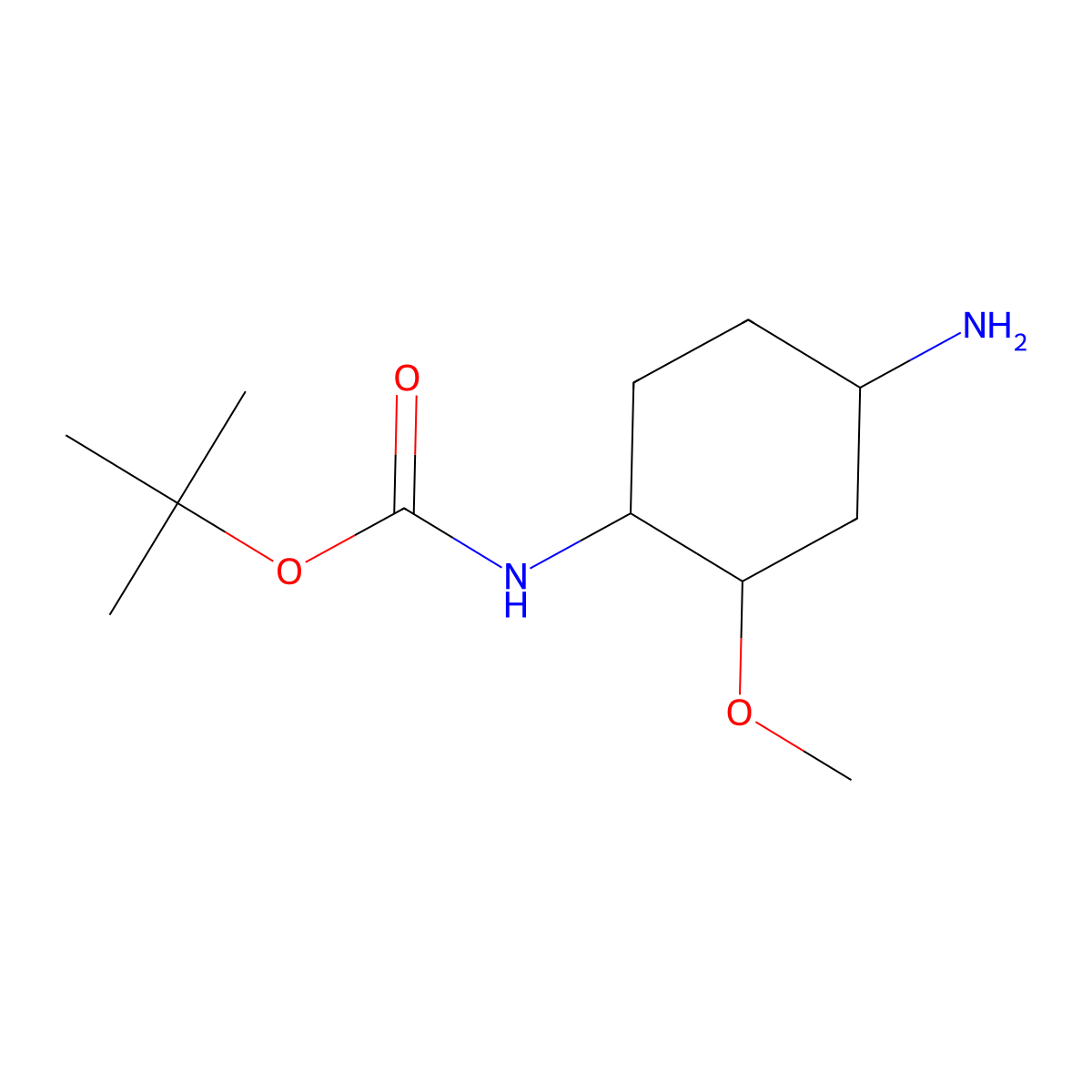 Tert-butyl N-(4-amino-2-methoxycyclohexyl)carbamate molecular structure, CAS 1822550-82-2