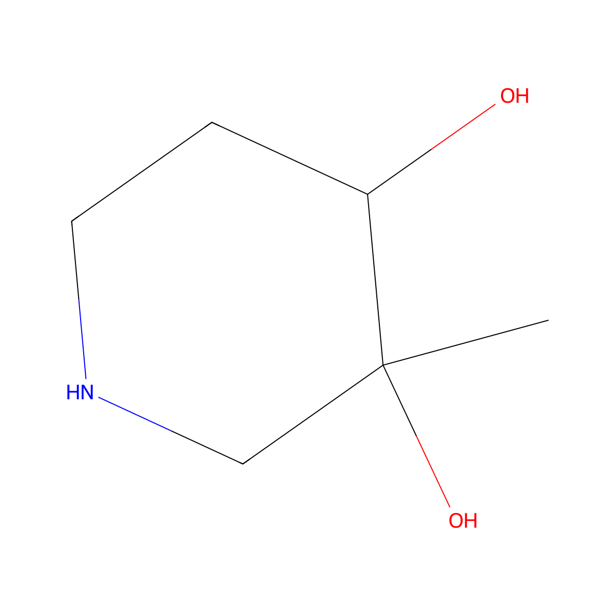 3-Methylpiperidine-3,4-diol molecular structure, CAS 1822552-16-8