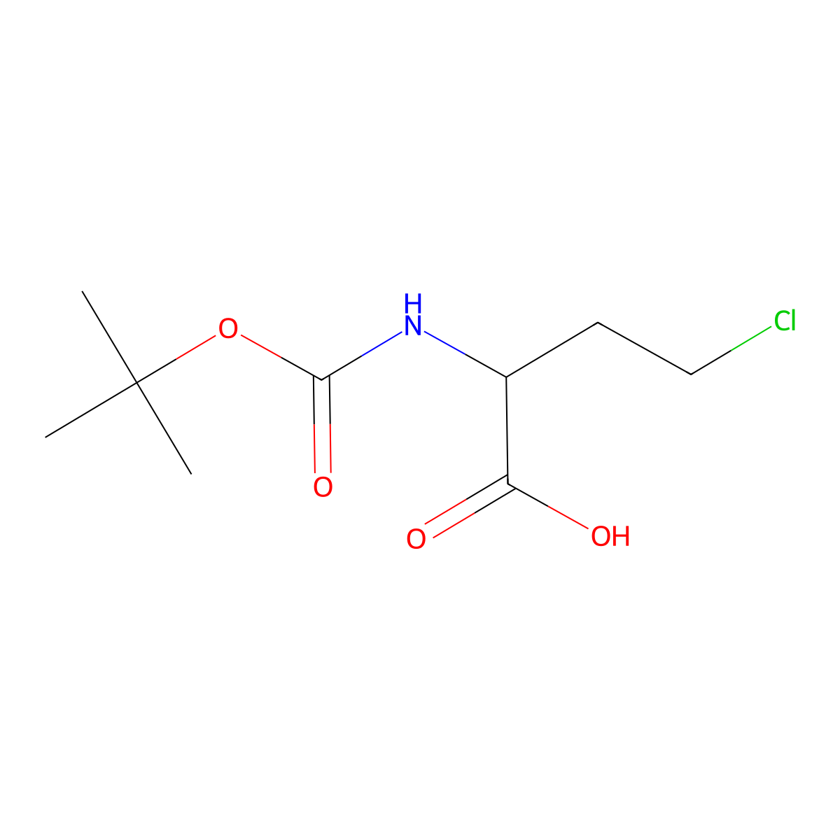 2-{[(Tert-butoxy)carbonyl]amino}-4-chlorobutanoic acid molecular structure, CAS 1822554-46-0