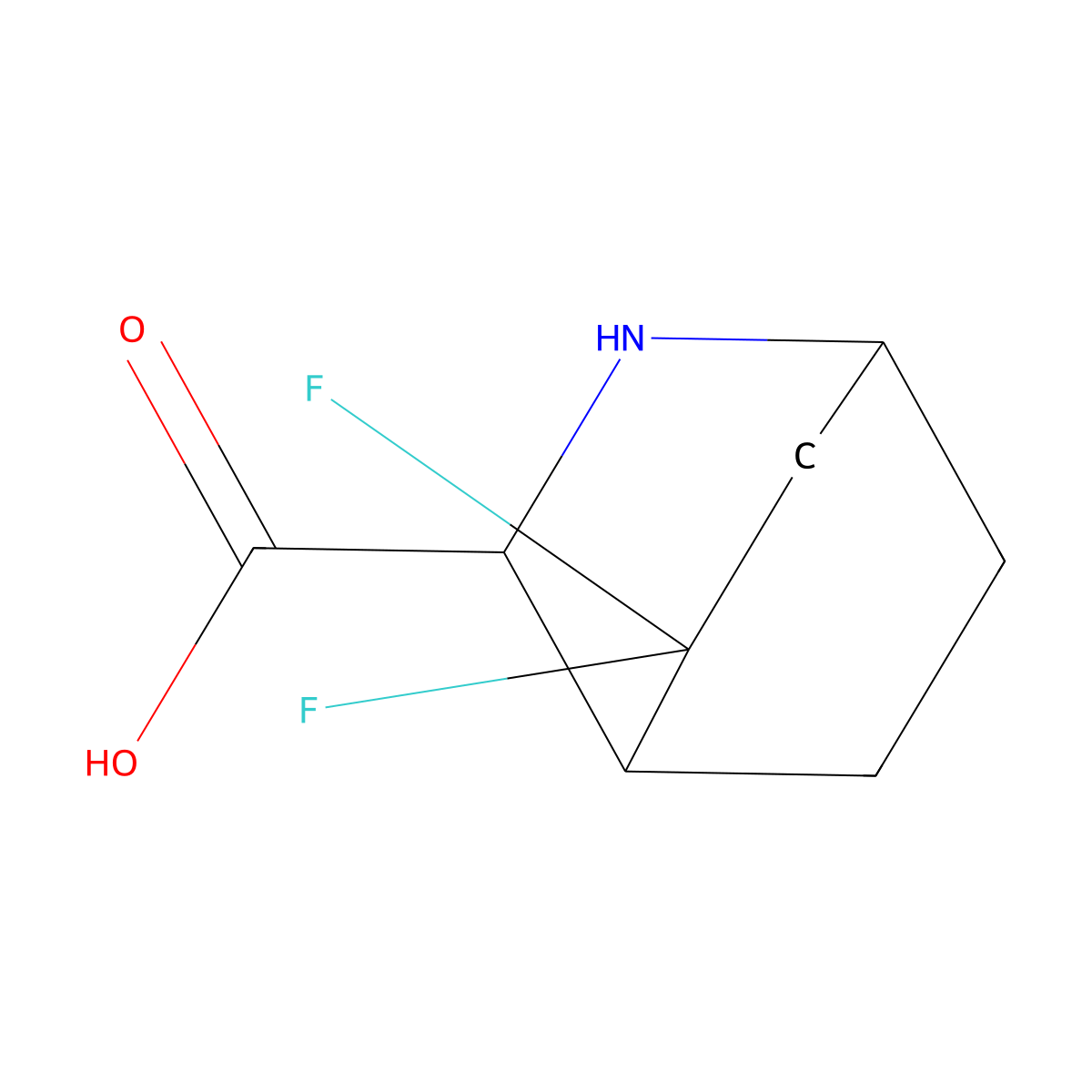 5,5-Difluoro-2-azabicyclo[2.2.2]octane-3-carboxylic acid molecular structure, CAS 1822554-54-0