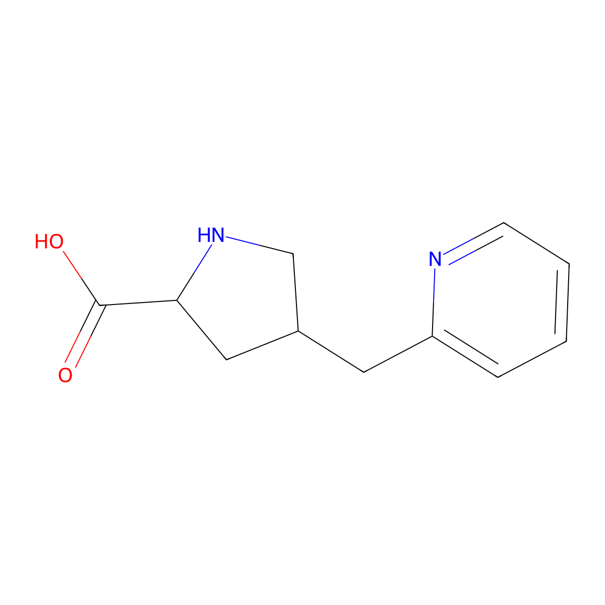 4-(Pyridin-2-ylmethyl)pyrrolidine-2-carboxylic acid molecular structure, CAS 1822556-45-5