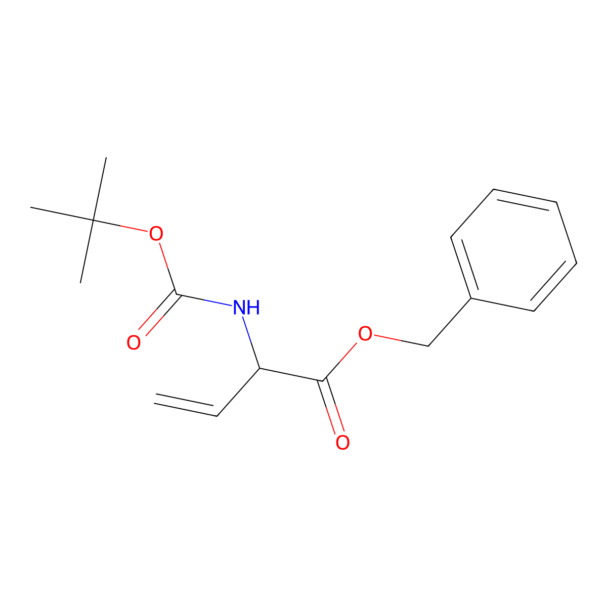 Benzyl 2-(((tert-butoxy)carbonyl)amino)but-3-enoate molecular structure, CAS 1822556-74-0
