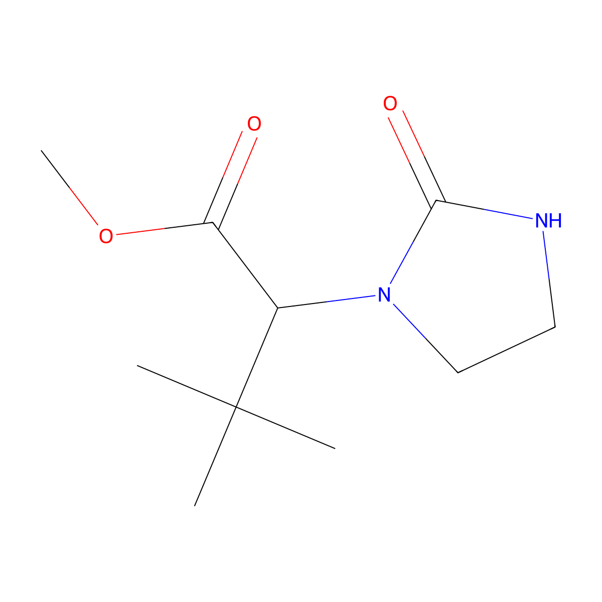 Methyl 3,3-dimethyl-2-(2-oxoimidazolidin-1-yl)butanoate molecular structure, CAS 1822557-10-7