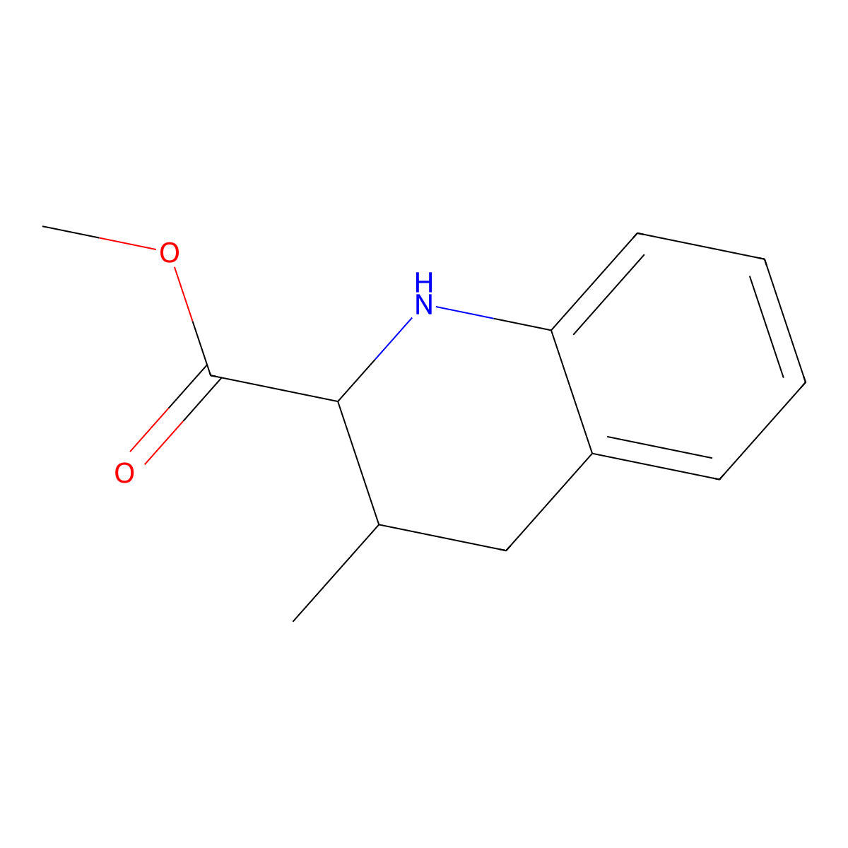 Methyl 3-methyl-1,2,3,4-tetrahydroquinoline-2-carboxylate molecular structure, CAS 1822559-62-5
