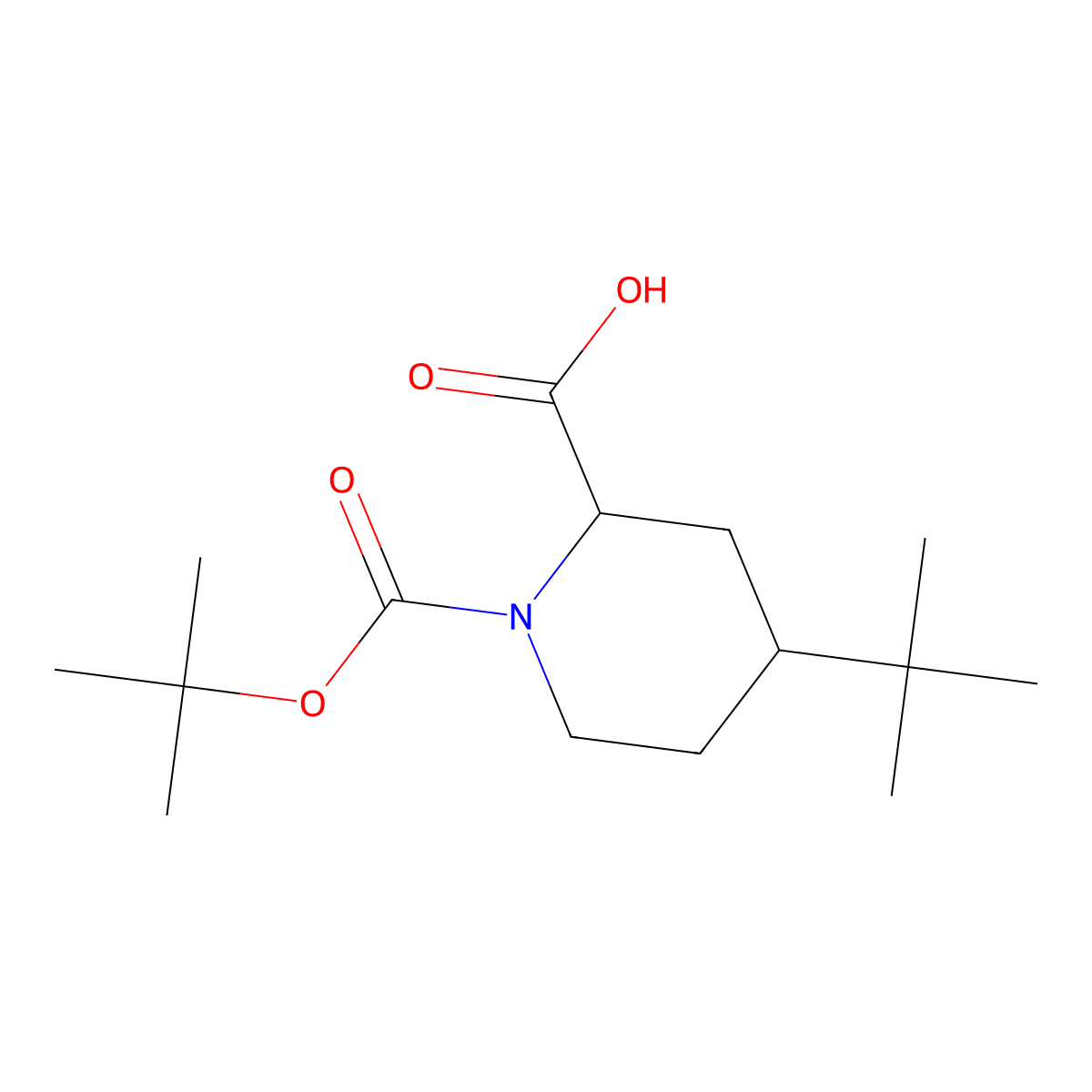 1-[(Tert-butoxy)carbonyl]-4-tert-butylpiperidine-2-carboxylic acid molecular structure, CAS 1822559-68-1