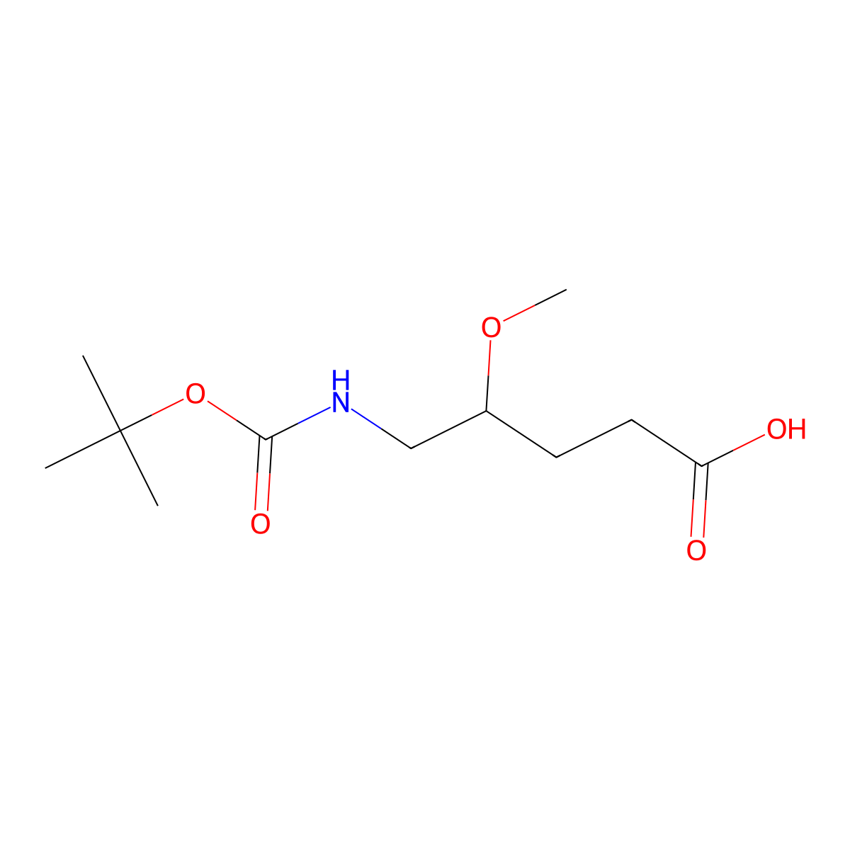 5-{[(Tert-butoxy)carbonyl]amino}-4-methoxypentanoic acid molecular structure, CAS 1822563-52-9