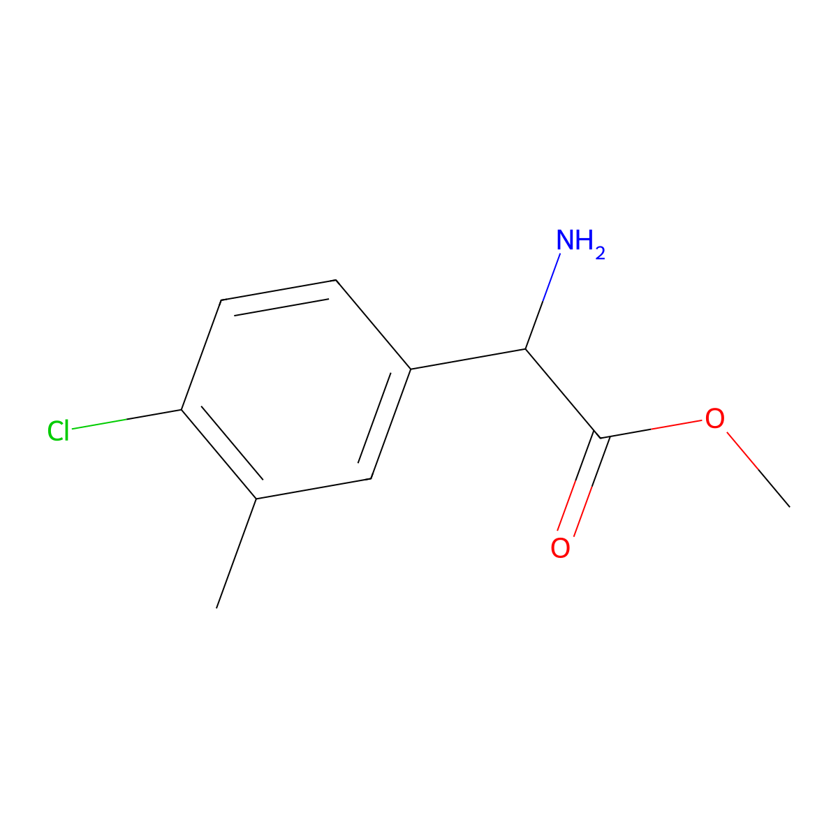Methyl 2-amino-2-(4-chloro-3-methylphenyl)acetate molecular structure, CAS 1822565-04-7