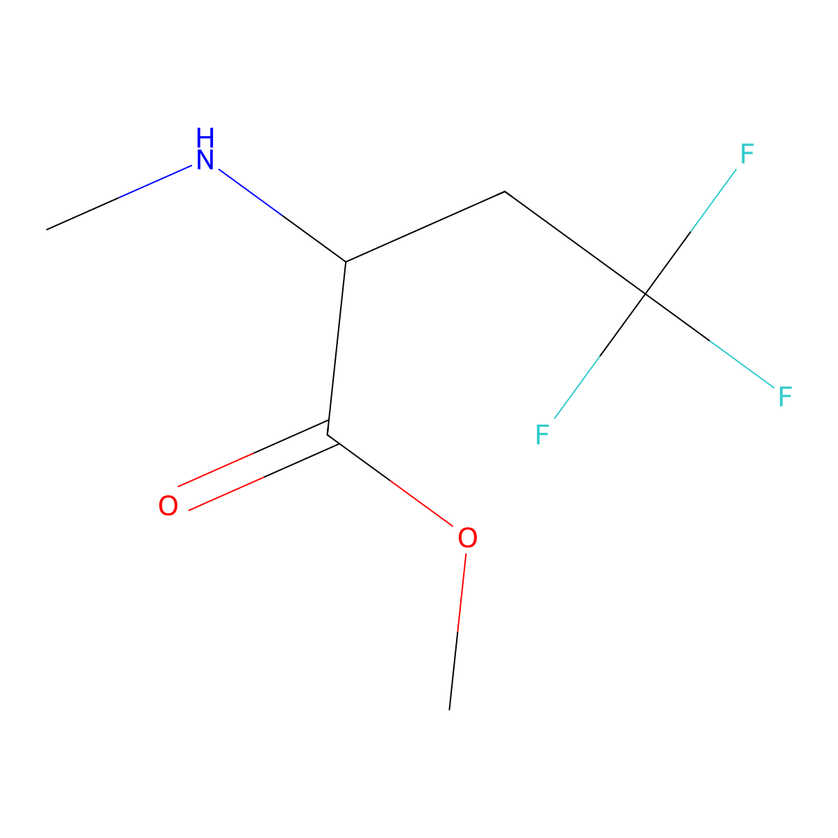 Methyl 4,4,4-trifluoro-2-(methylamino)butanoate molecular structure, CAS 1822573-38-5