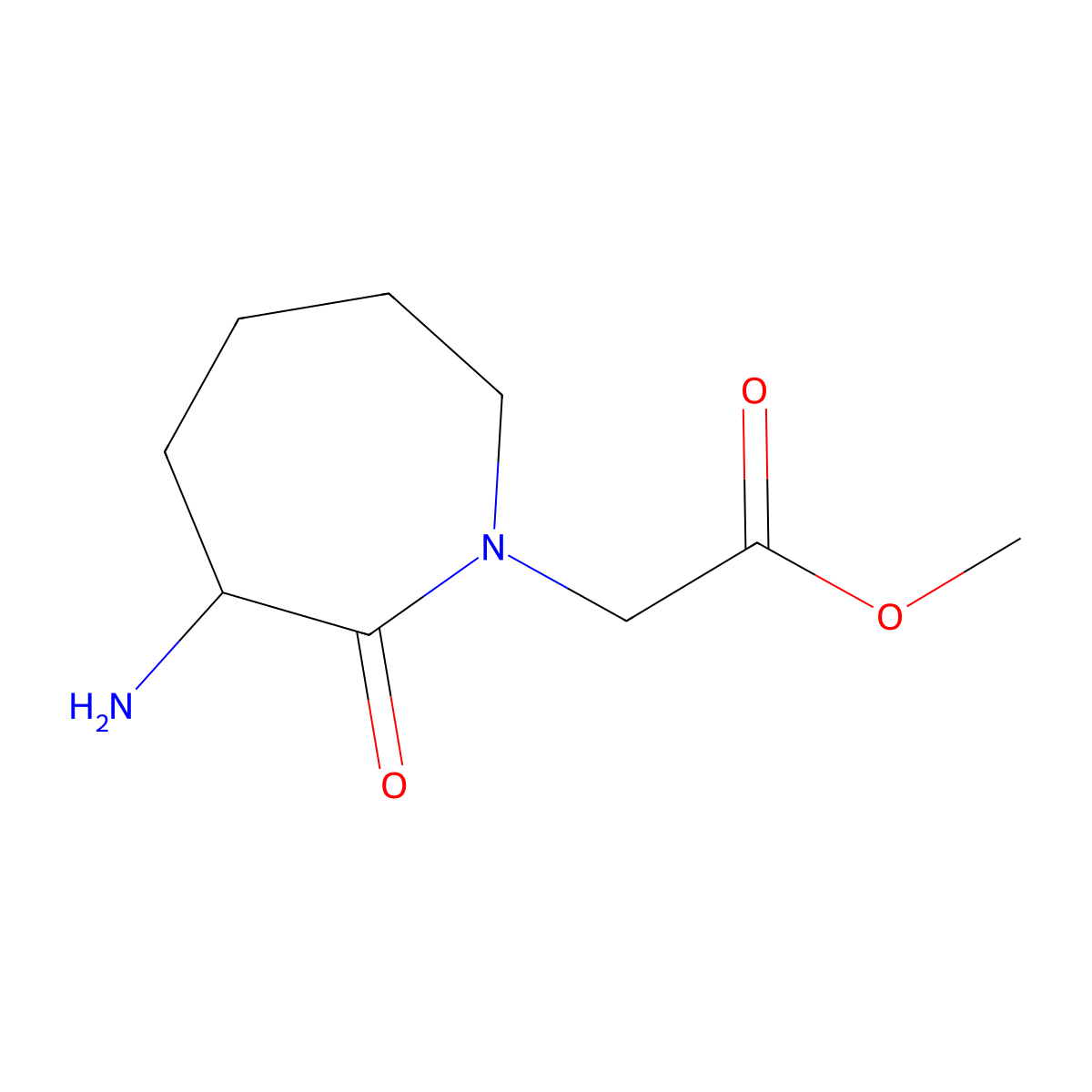 Methyl 2-(3-amino-2-oxoazepan-1-yl)acetate molecular structure, CAS 1822573-90-9