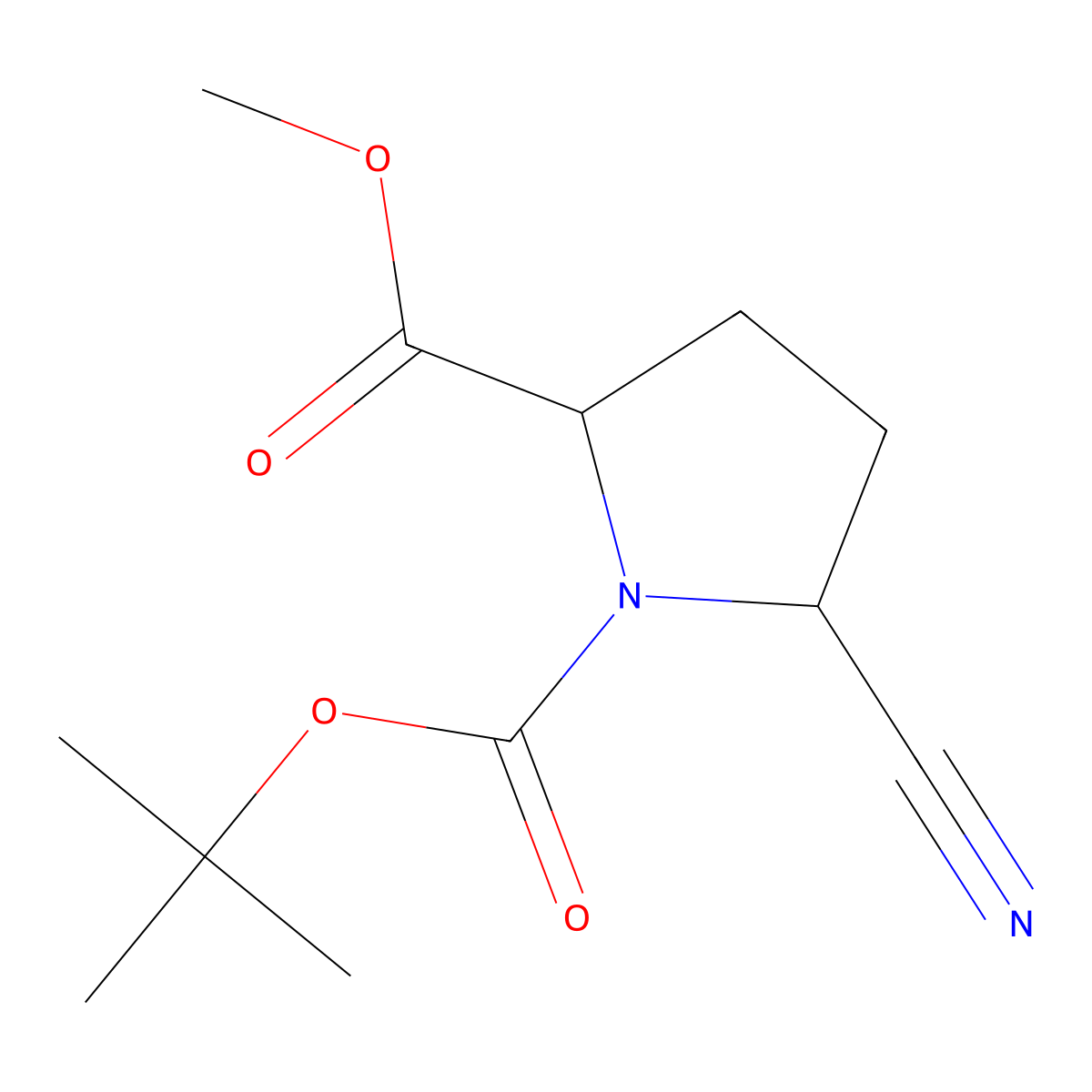 1-tert-Butyl 2-methyl 5-cyanopyrrolidine-1,2-dicarboxylate molecular structure, CAS 1822575-16-5