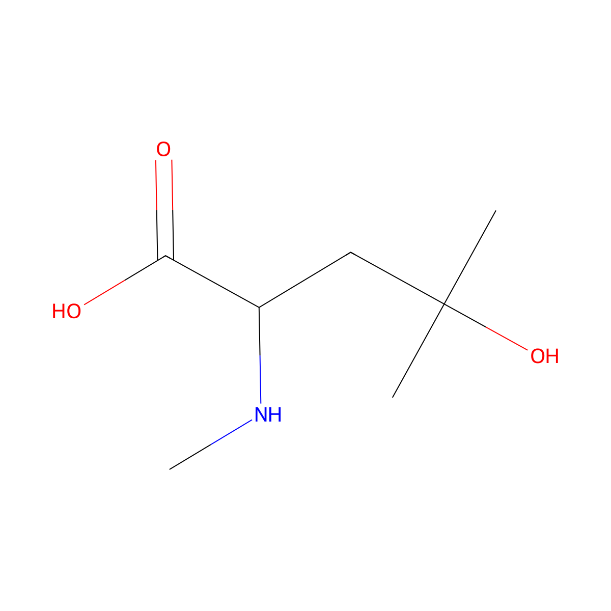 4-Hydroxy-4-methyl-2-(methylamino)pentanoic acid molecular structure, CAS 1822575-19-8