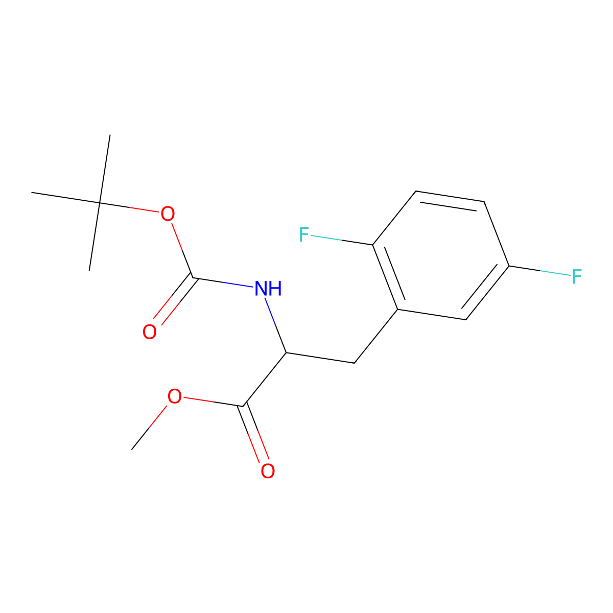 Methyl 2-([(tert-butoxy)carbonyl]amino)-3-(2,5-difluorophenyl)propanoate molecular structure, CAS 1822576-40-8