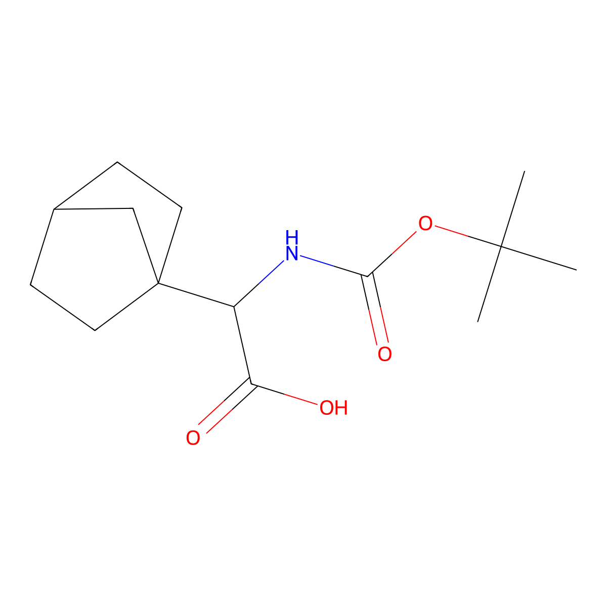 2-{Bicyclo[2.2.1]heptan-1-yl}-2-{[(tert-butoxy)carbonyl]amino}acetic acid molecular structure, CAS 1822577-06-9