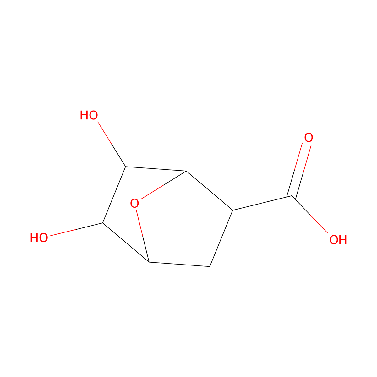 5,6-Dihydroxy-7-oxabicyclo[2.2.1]heptane-2-carboxylic acid molecular structure, CAS 1822577-96-7